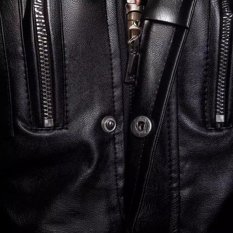 Herren Lederjacke mit Zipper-Taschen - Image 5
