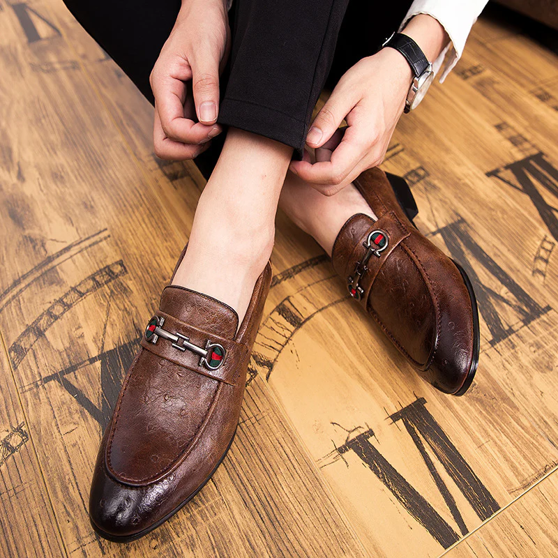 Herren Elegante Mokassins aus hochwertigem Leder mit modischem Schnallenverschluss Heidi Mode - Image 3