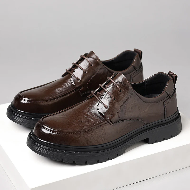 Herren Elegante Schnürschuhe mit edlem Glanz und rutschfester Sohle Heidi Mode - Image 3