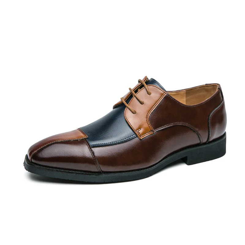 Herren Elegante Schnürschuhe mit zweifarbiger Lederoptik Heidi Mode - Image 6
