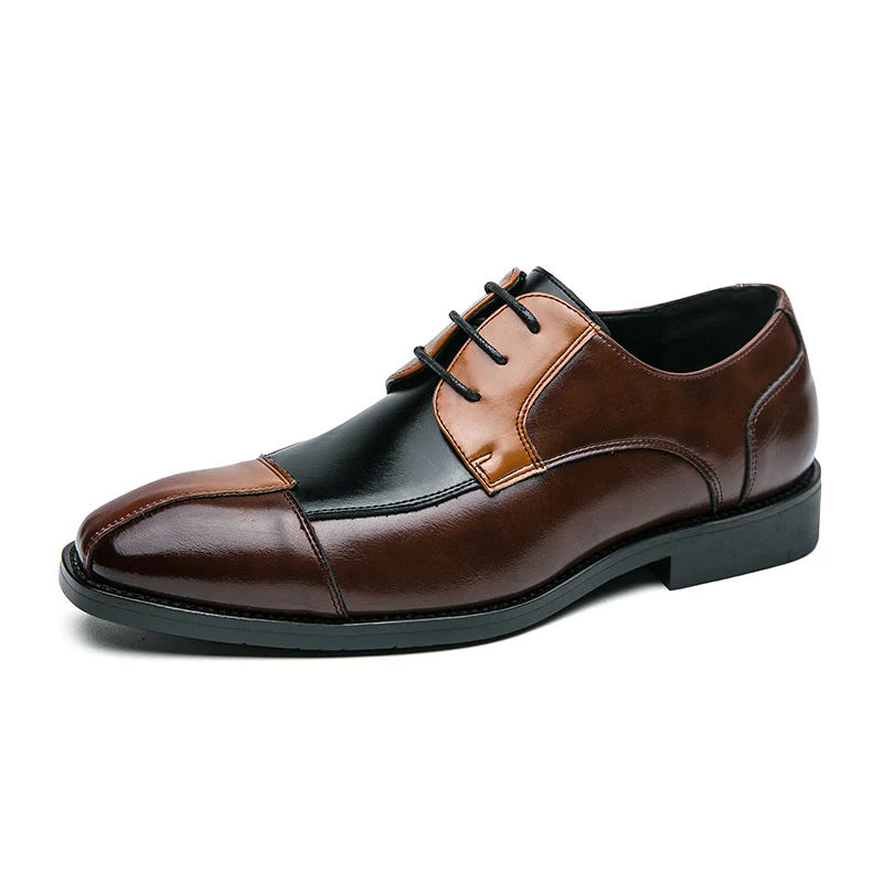 Herren Elegante Schnürschuhe mit zweifarbiger Lederoptik Heidi Mode - Image 7