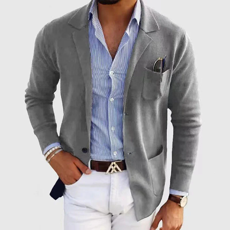 Herren elegante Strickjacke mit dezentem Design und praktischen Taschen Heidi-Mode - Image 2