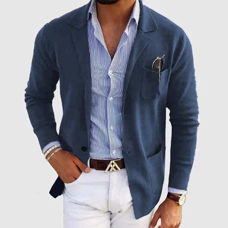 Herren elegante Strickjacke mit dezentem Design und praktischen Taschen Heidi-Mode - Image 5
