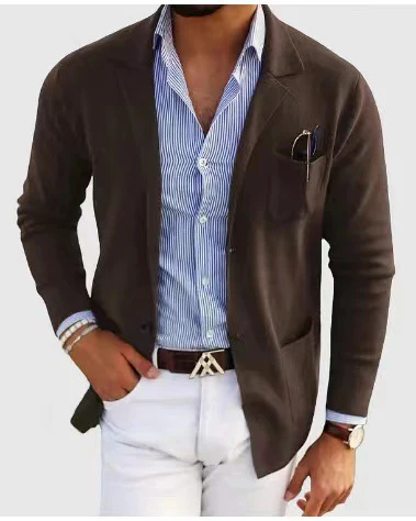 Herren elegante Strickjacke mit dezentem Design und praktischen Taschen Heidi-Mode - Image 7