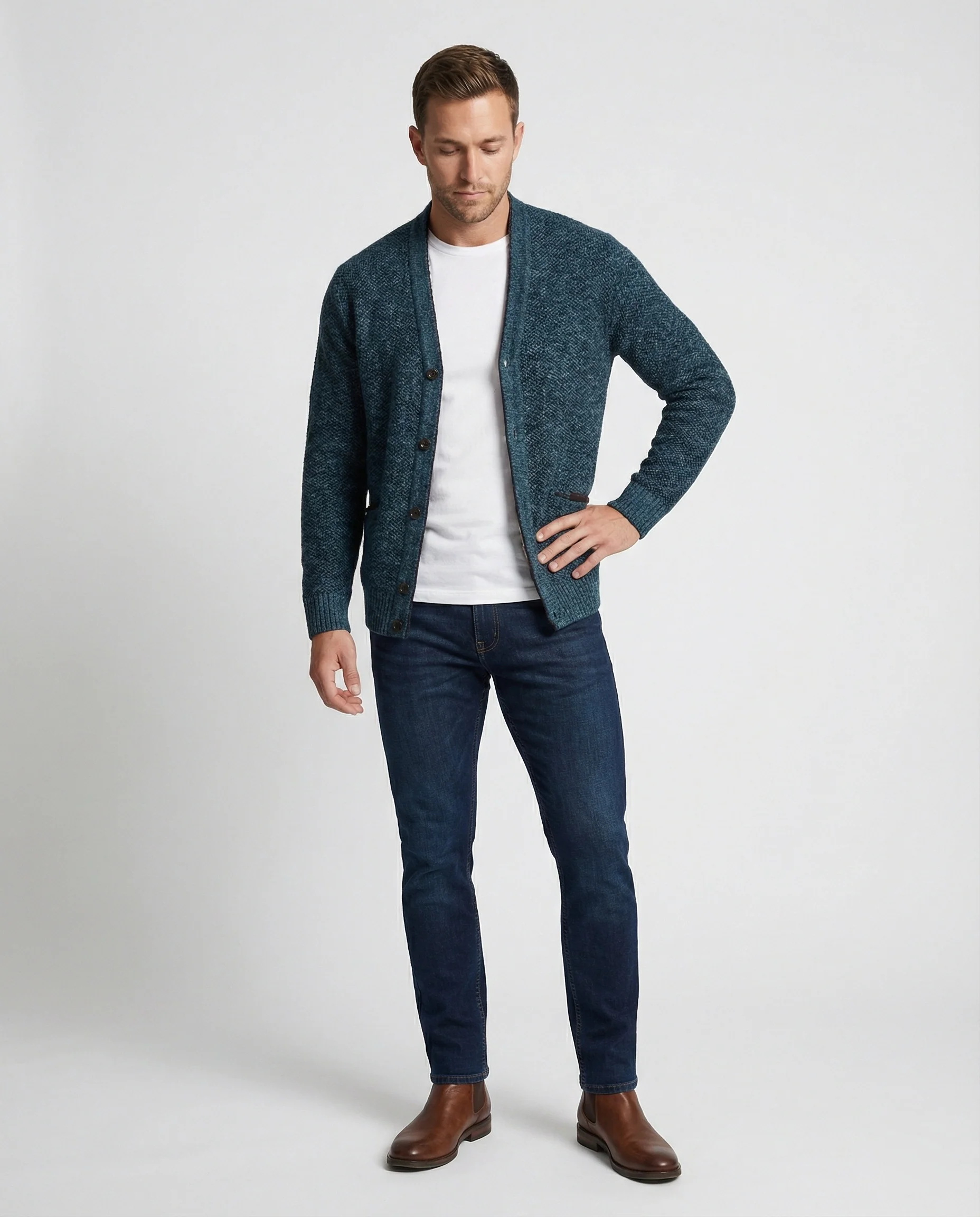 Herren Strickjacke kariert elegant - Image 2