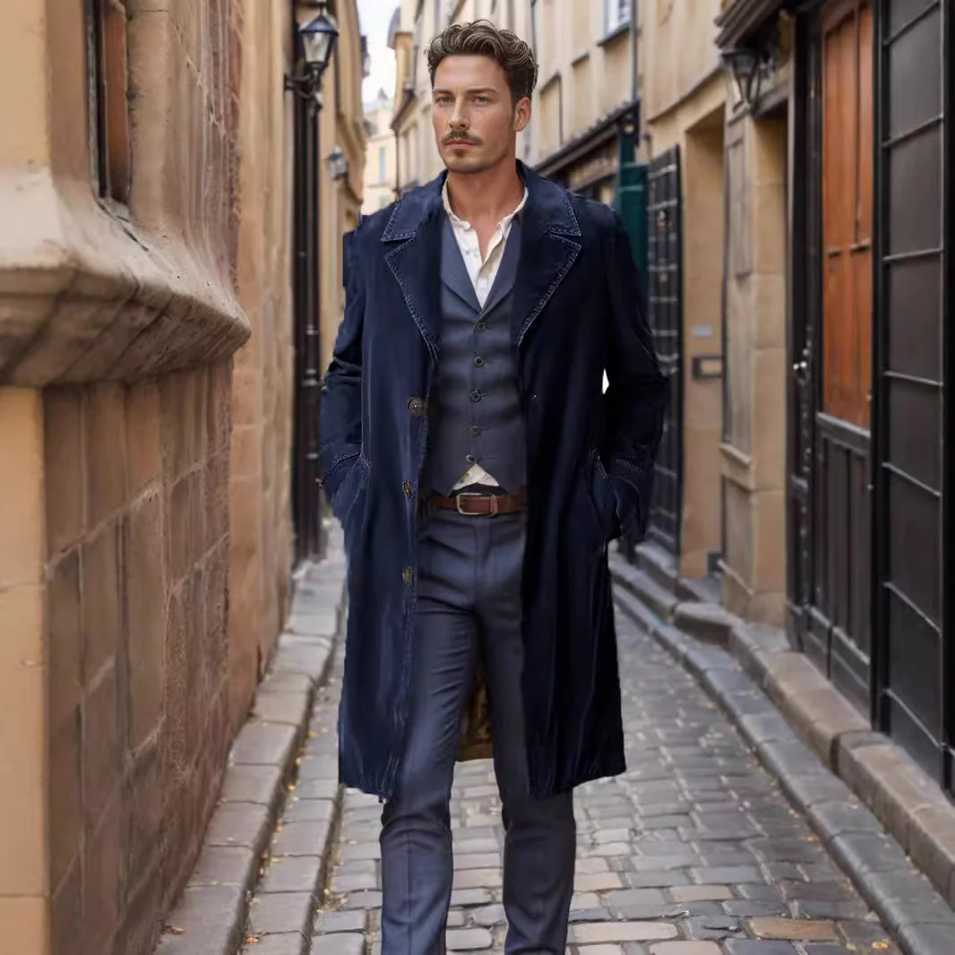 Herren eleganter und stilvoller Wollmantel Heidi-Mode - Image 2