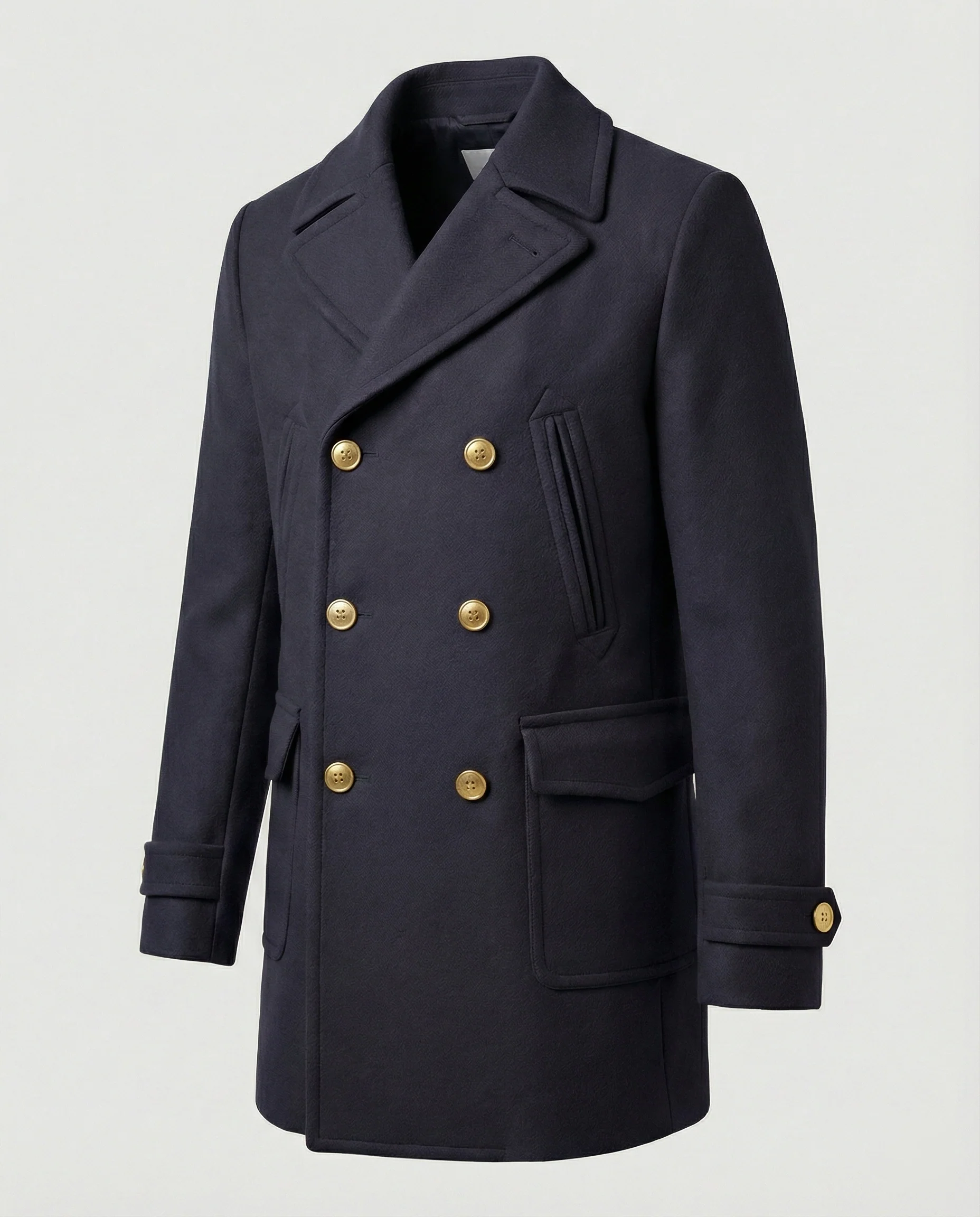 Herren Eleganter Wollmantel mit doppelter Knopfleiste - Image 6