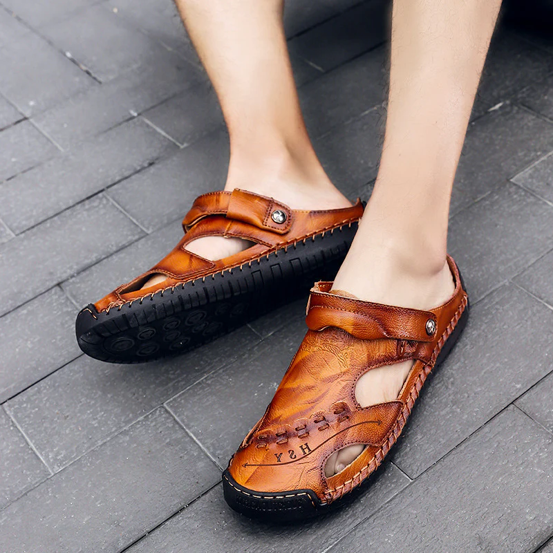 Herren Ergonomische Leder-Sandalen mit verstellbarem Riemen Heidi Mode - Image 4