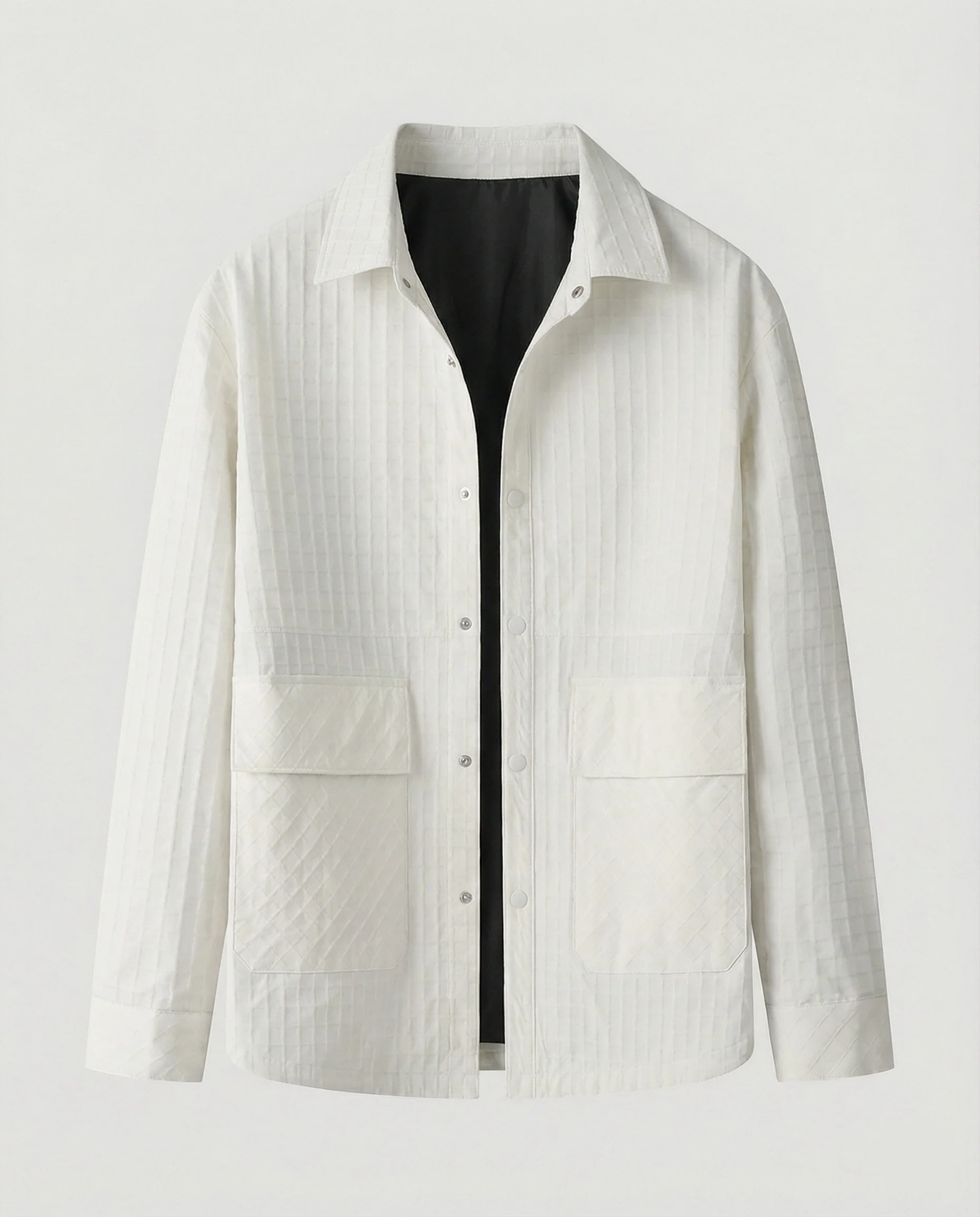 Herren gesteppte Hemdjacke mit Karosteppung Druckknopfleiste und aufgesetzten Pattentaschen Heidi-Mode - Image 6