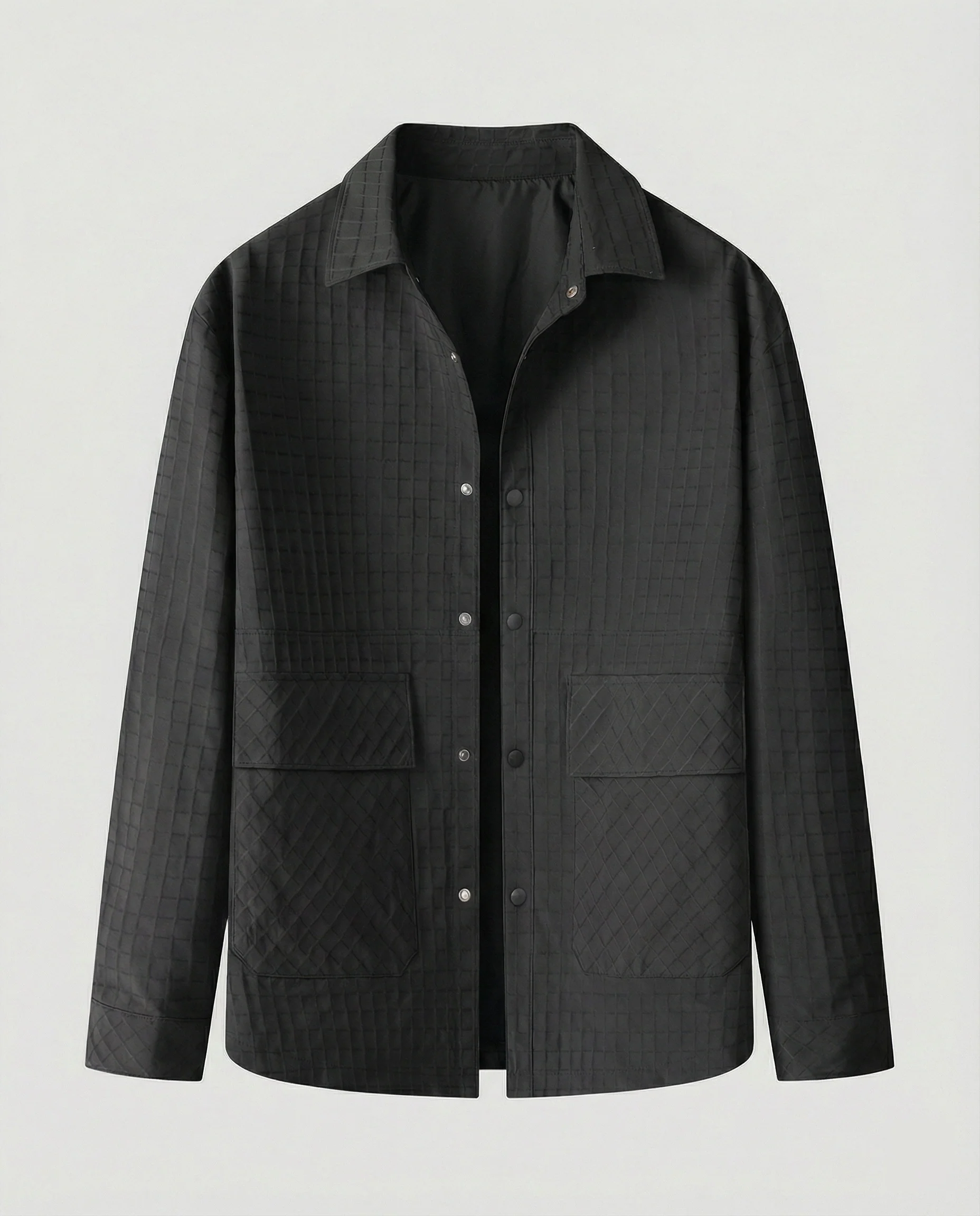 Herren gesteppte Hemdjacke mit Karosteppung Druckknopfleiste und aufgesetzten Pattentaschen Heidi-Mode - Image 7