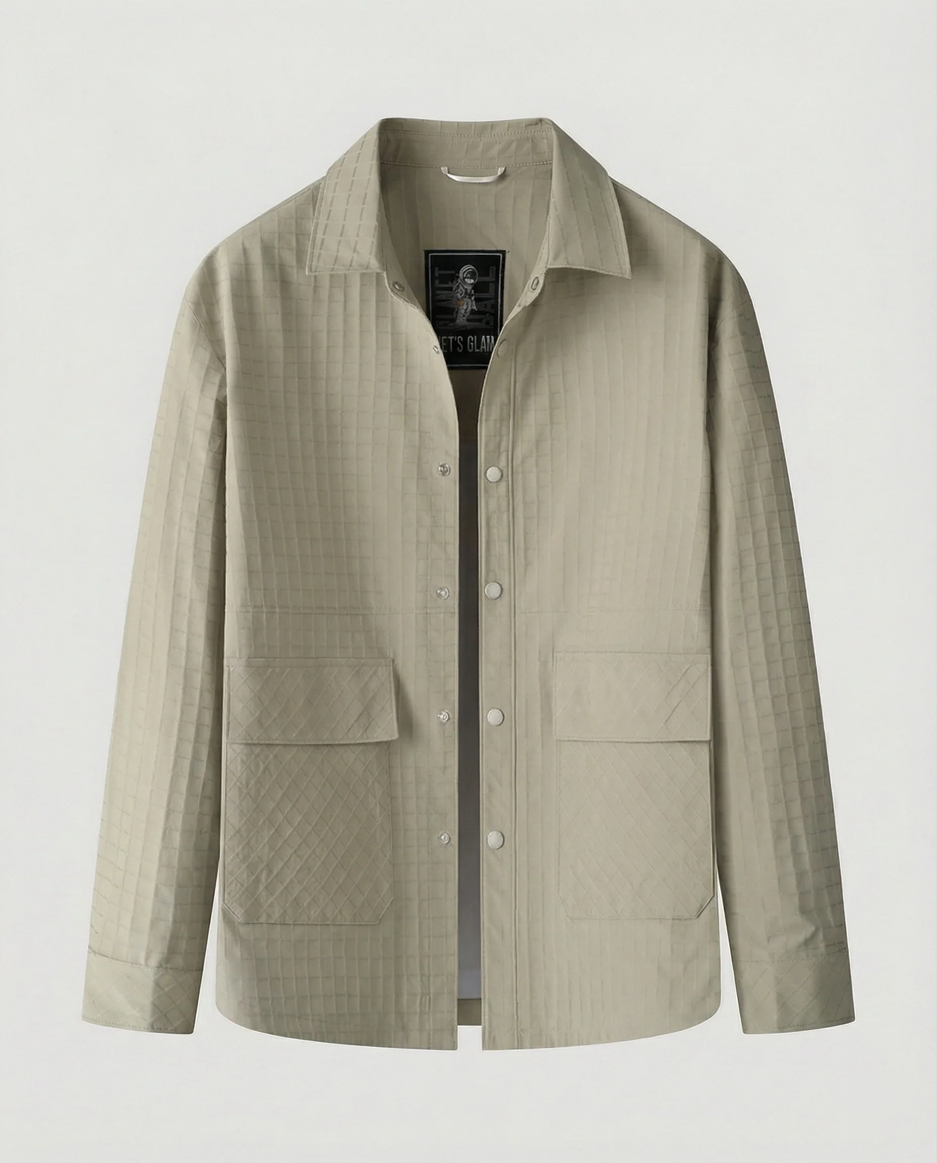 Herren gesteppte Hemdjacke mit Karosteppung Druckknopfleiste und aufgesetzten Pattentaschen Heidi-Mode - Image 8