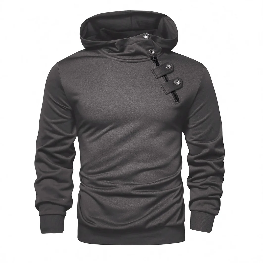 Herren Hoodie mit innovativem Kragen und praktischer Taschenlösung Heidi-Mode - Image 6