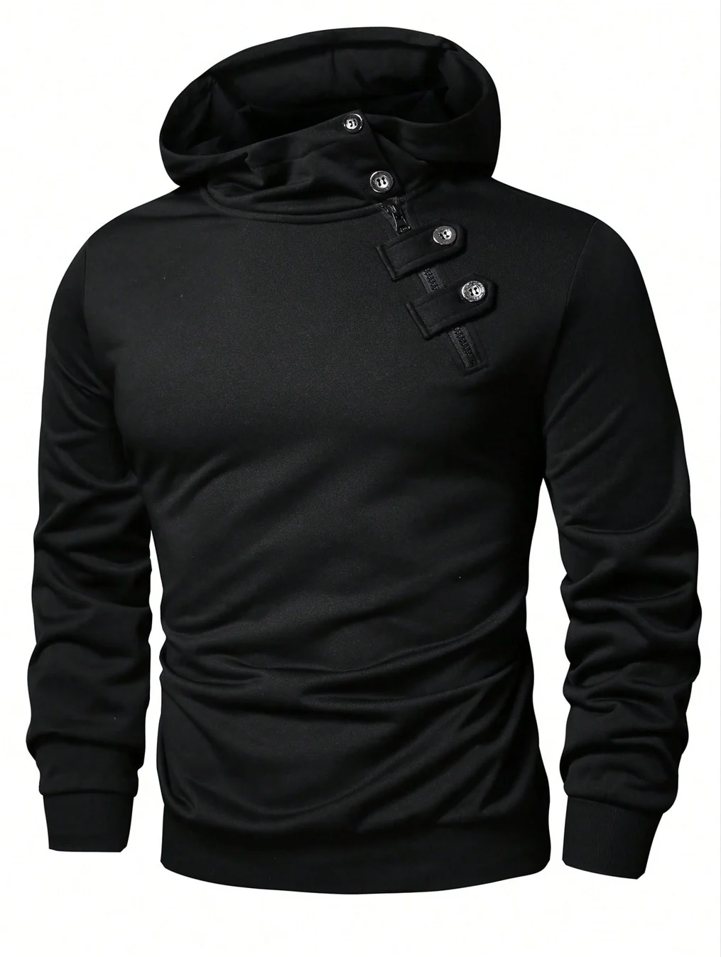 Herren Hoodie mit innovativem Kragen und praktischer Taschenlösung Heidi-Mode - Image 8