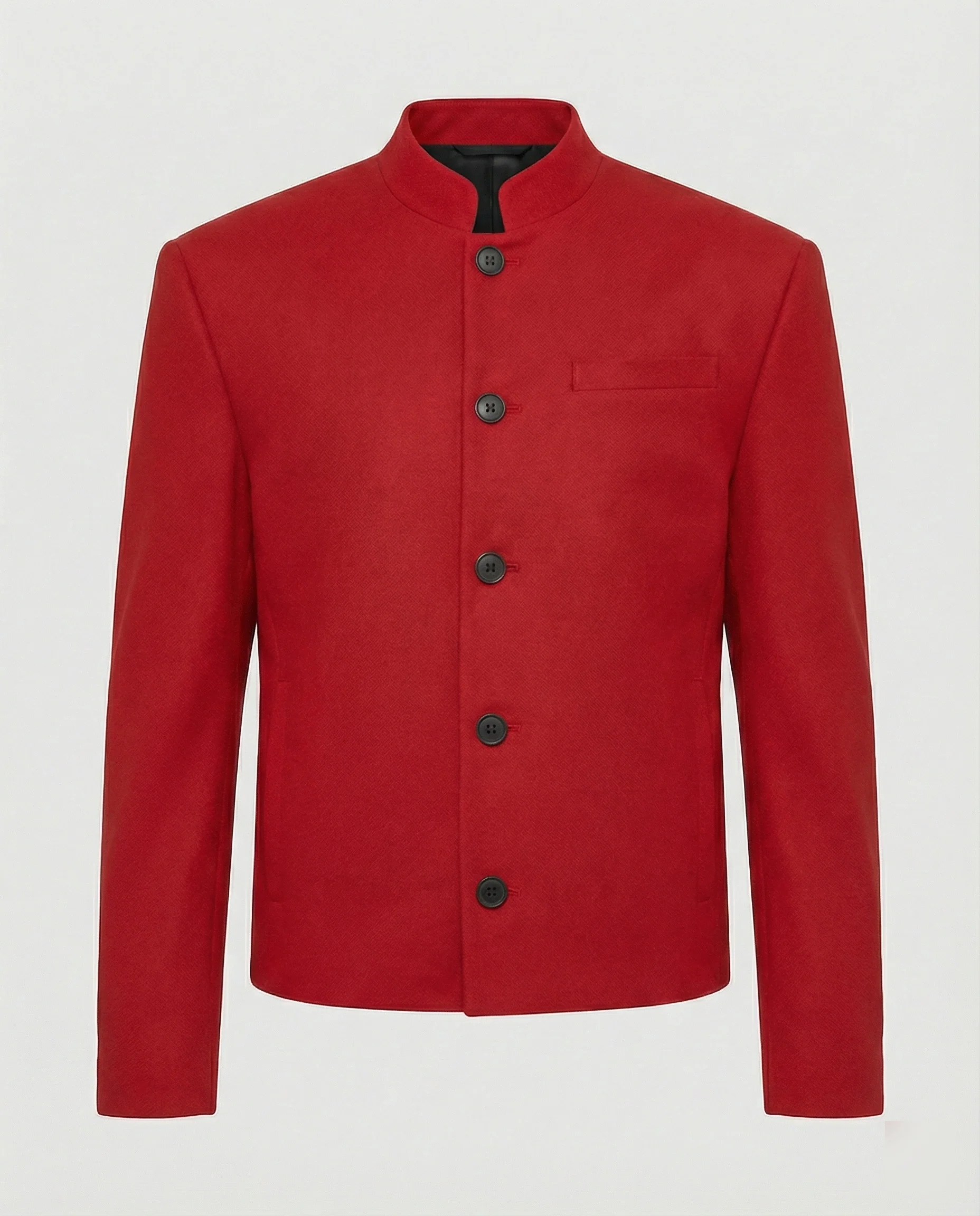 Herren Jacke New Chinese Style Stehkragen Schwarz Wolle Kurz - Image 6
