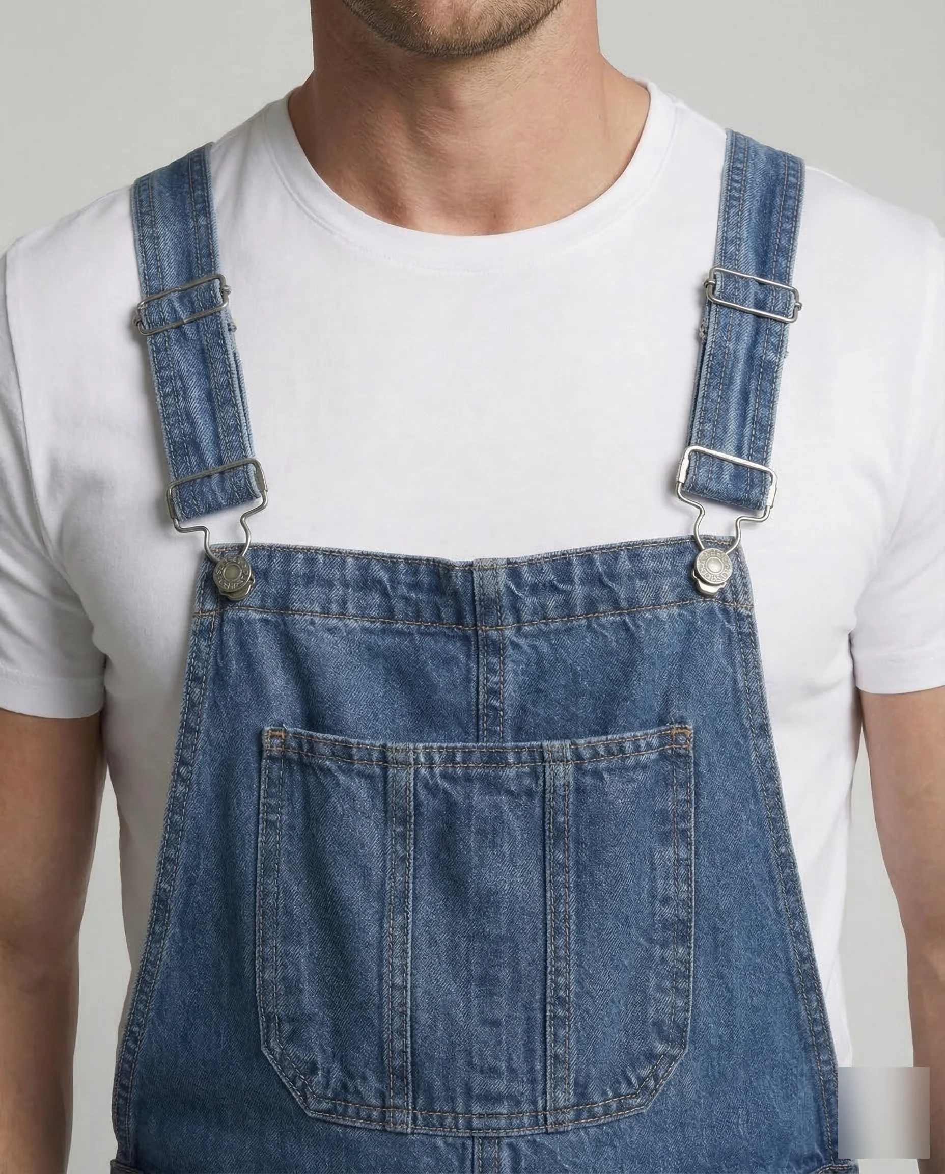 Herren Jeans Latzhose aus Robuster Denim mit Verstellbaren Trägern & Praktischen Taschen | Heidi-Mode - Image 2