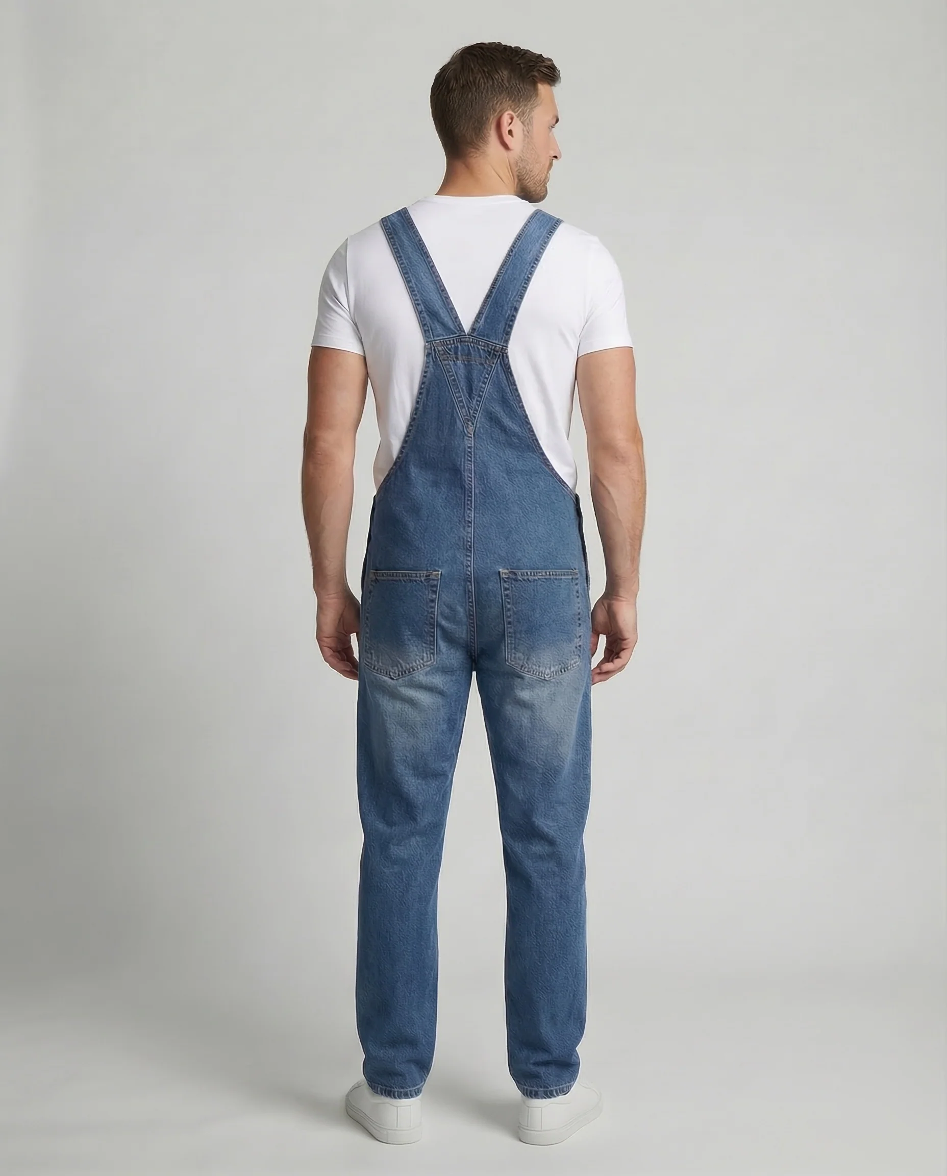 Herren Jeans Latzhose aus Robuster Denim mit Verstellbaren Trägern & Praktischen Taschen | Heidi-Mode - Image 3