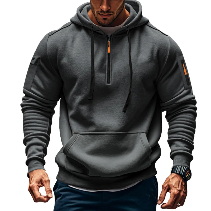Herren Kapuzenpullover mit modernem Reißverschluss und praktischen Taschen Heidi-Mode - Image 11