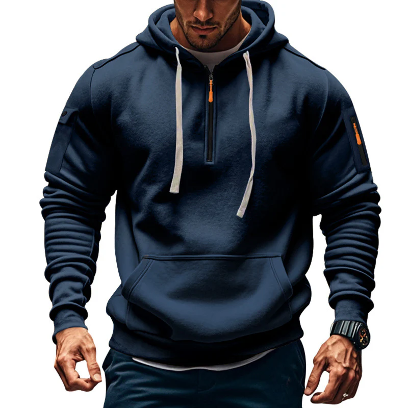 Herren Kapuzenpullover mit modernem Reißverschluss und praktischen Taschen Heidi-Mode - Image 3