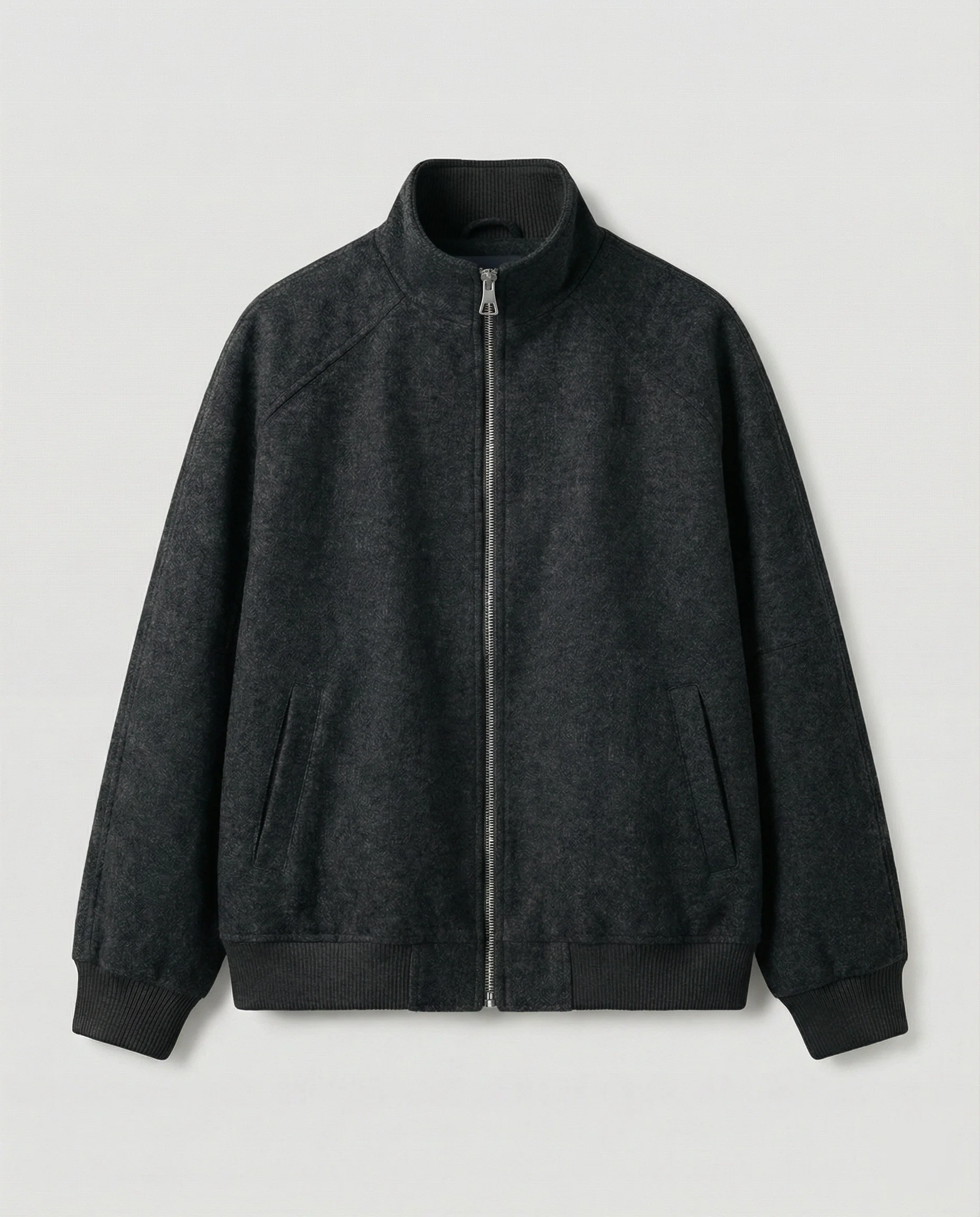Herren kastig geschnittene Wollmix-Zipjacke mit Stehkragen Raglanärmeln und Rippbündchen Heidi-Mode - Image 5