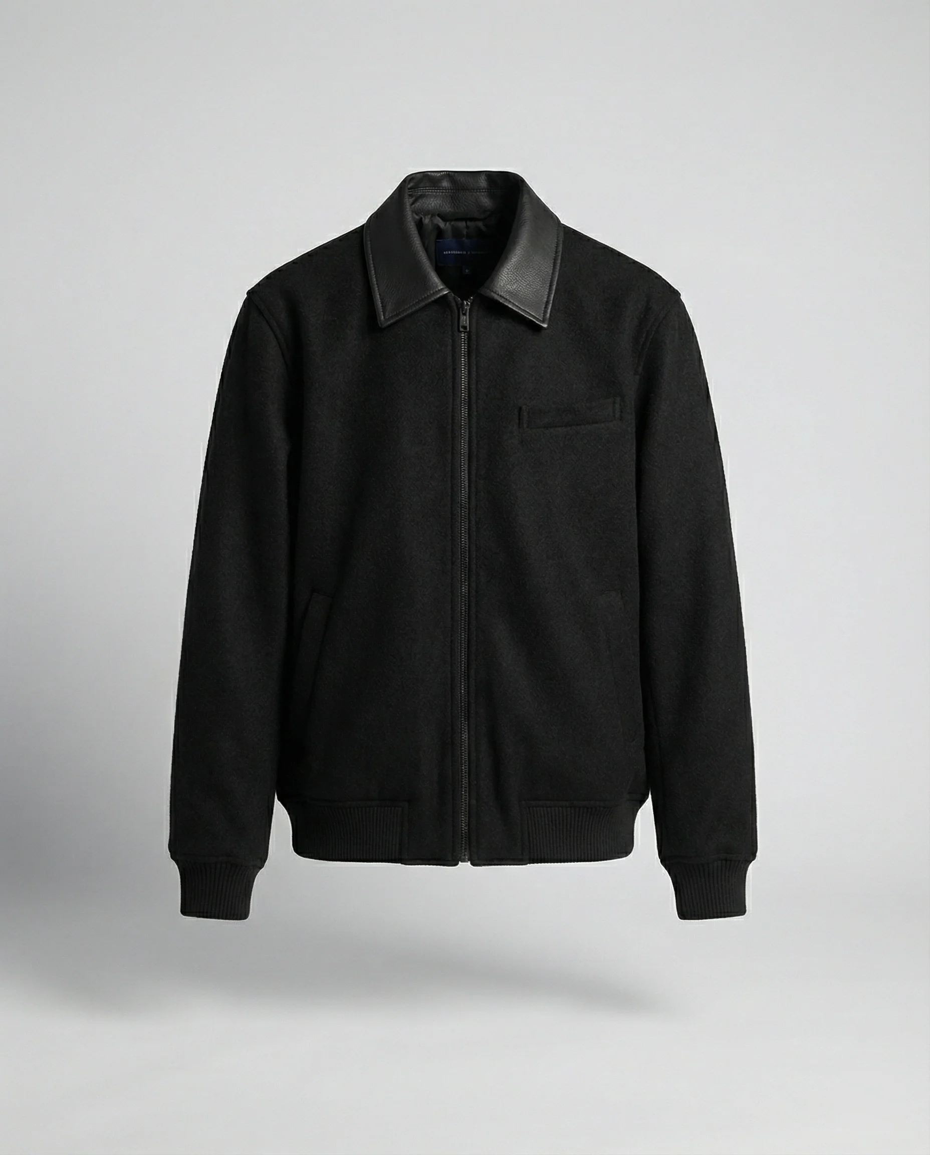 Herren kastig geschnittener Wollmix-Blouson mit Kunstlederkragen, Reißverschluss und Brusttasche mit Reißverschluss Heidi-Mode - Image 6
