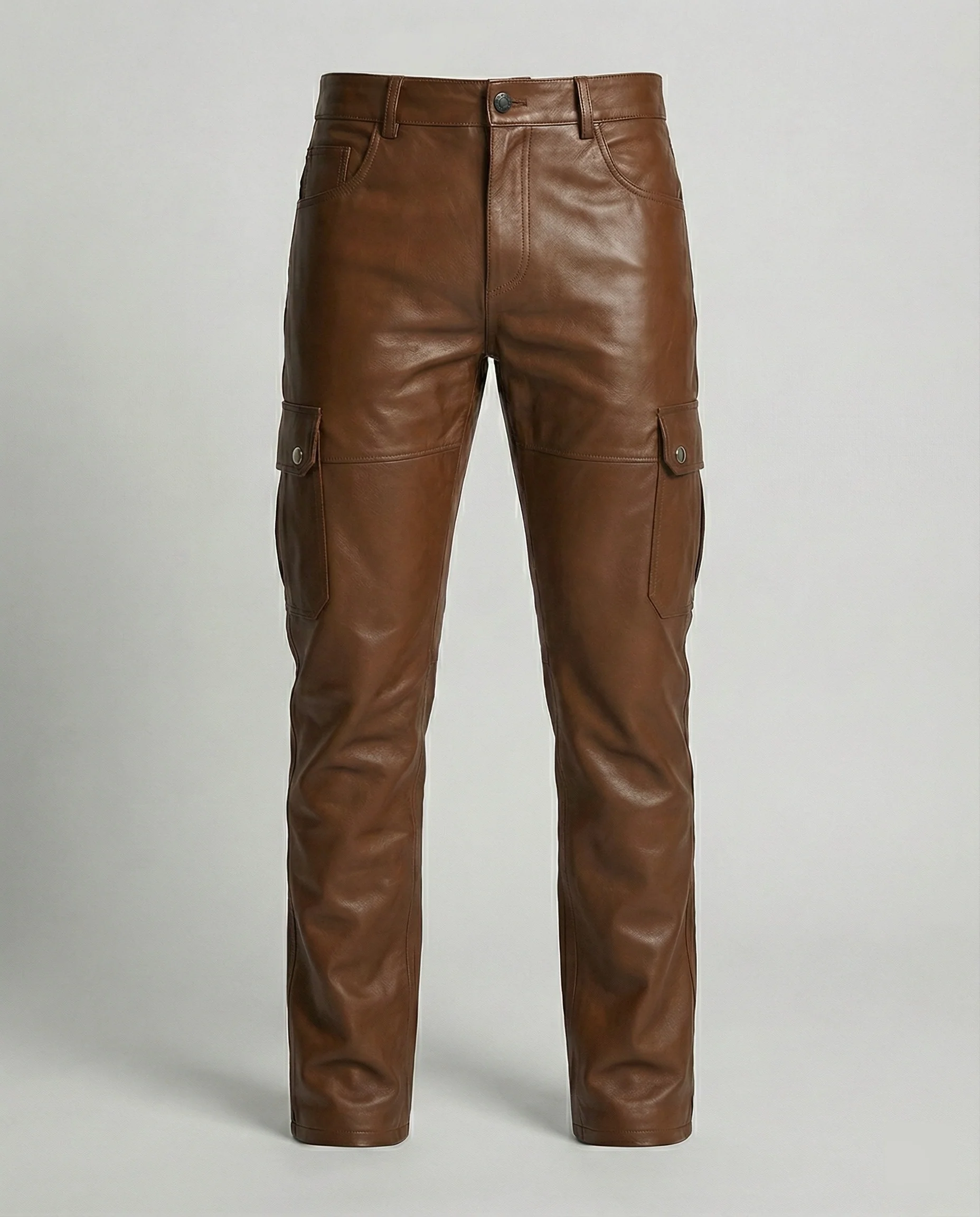 Herren Kunstleder Cargo-Hose mit modernen Details - Image 5