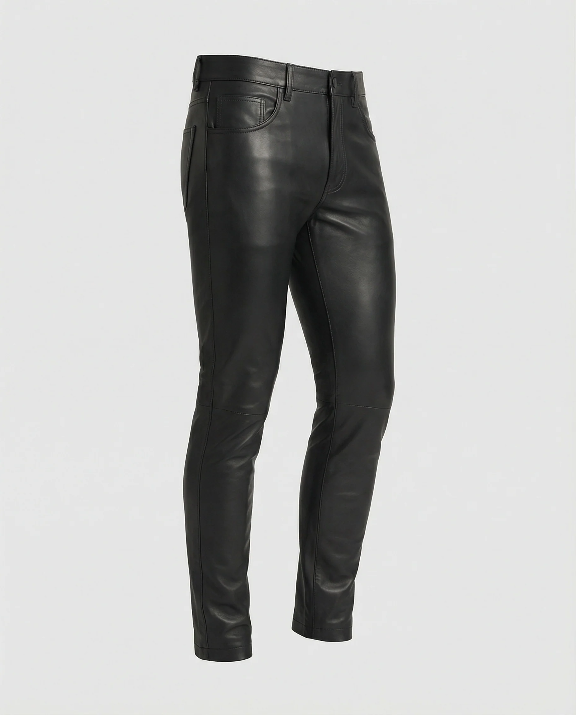 Herren Kunstleder Hose Slim Fit - Image 5