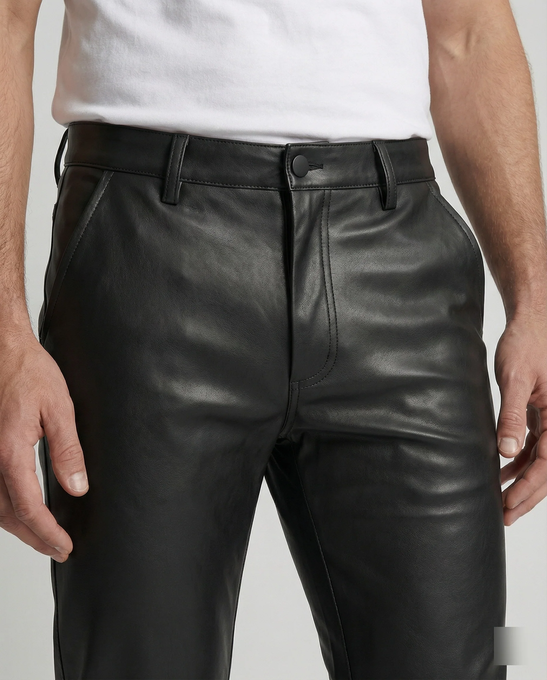 Herren Kunstleder Hose schmal geschnitten - Image 4