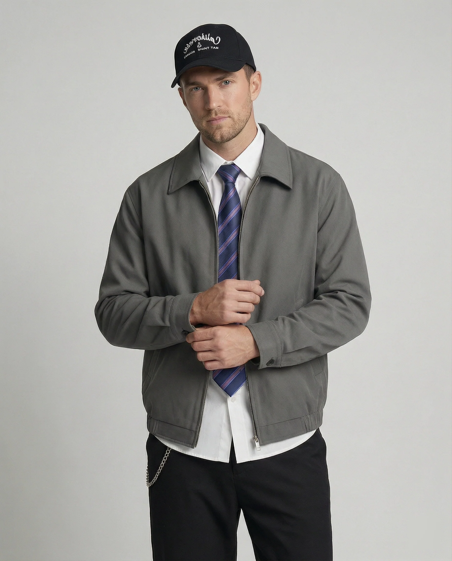 Herren Kurz-Blazer Retro Baseball Jacke mit Schulterpolstern - Image 4