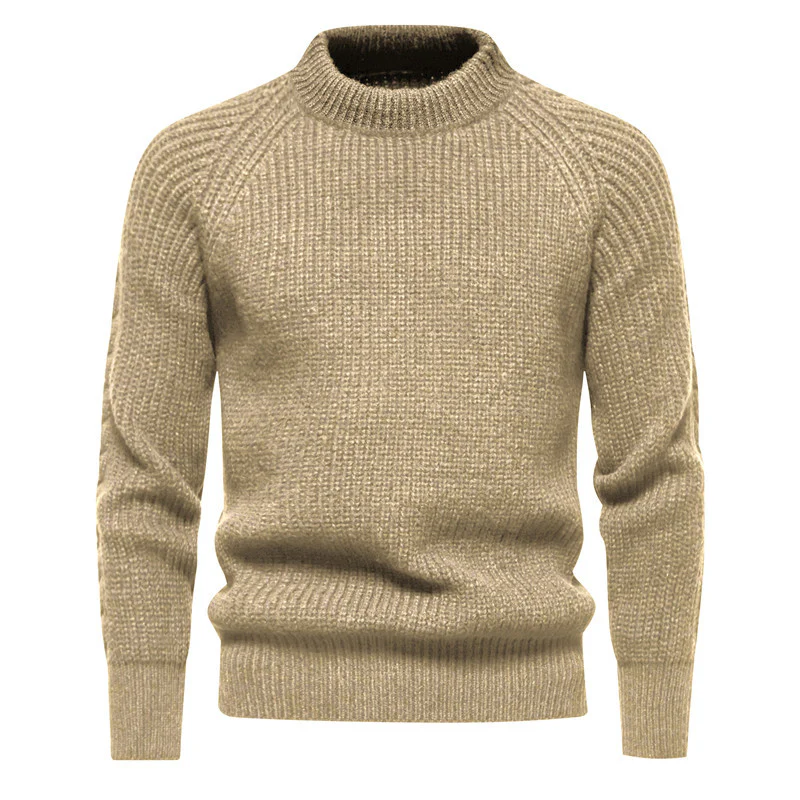 Herren kuscheliger Strickpullover mit hohem Kragen und Raglanmuster Heidi-Mode - Image 3