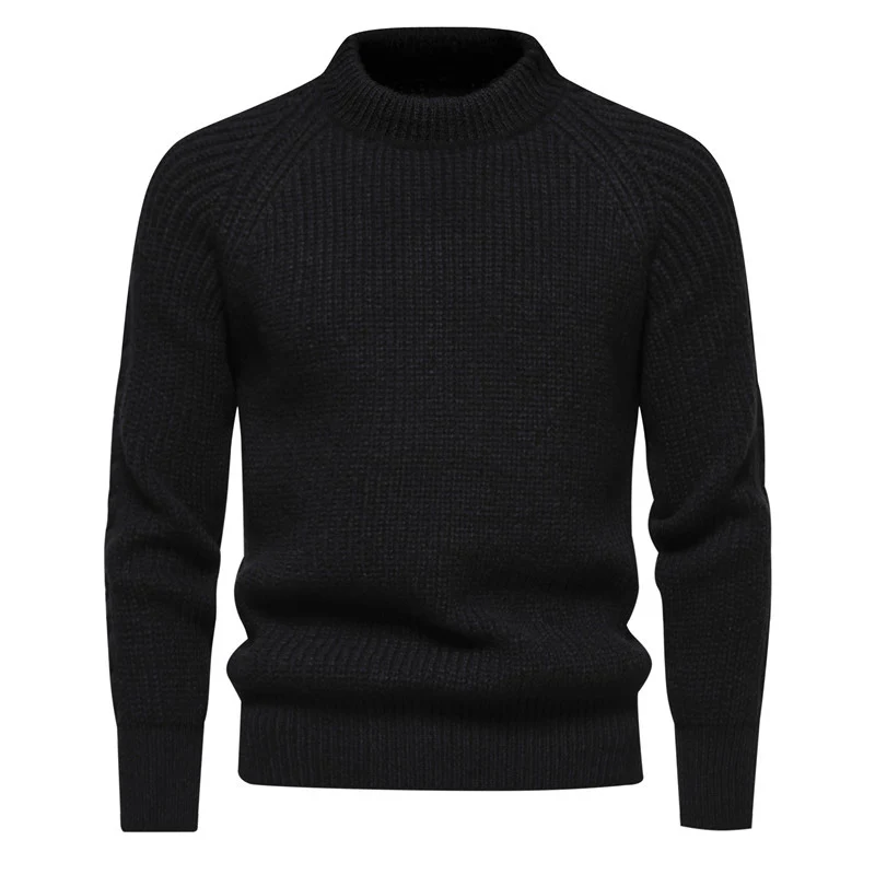 Herren kuscheliger Strickpullover mit hohem Kragen und Raglanmuster Heidi-Mode - Image 9