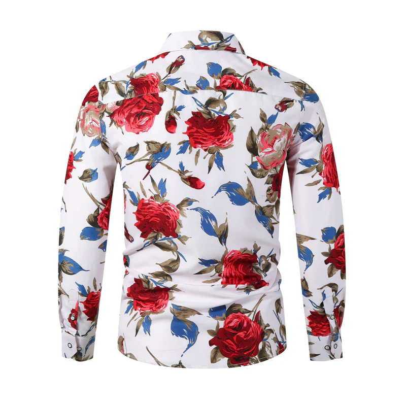 Herren Langarmhemd mit floralem Muster und modernem Schnitt Heidi-Mode - Image 2