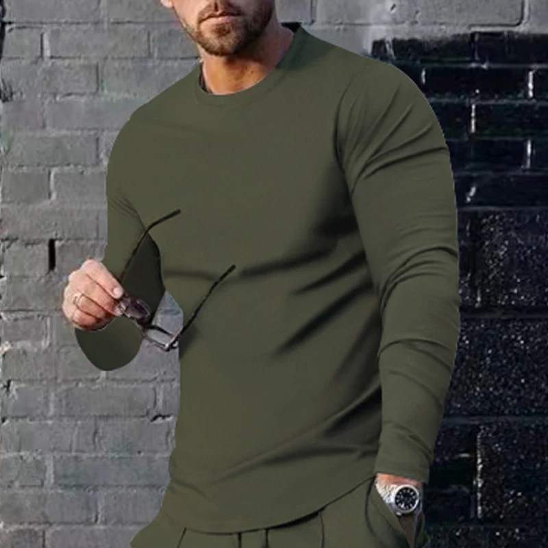 Herren langärmliges T-Shirt mit modischem Schnitt und hochwertigem Baumwollmix Heidi-Mode - Image 12