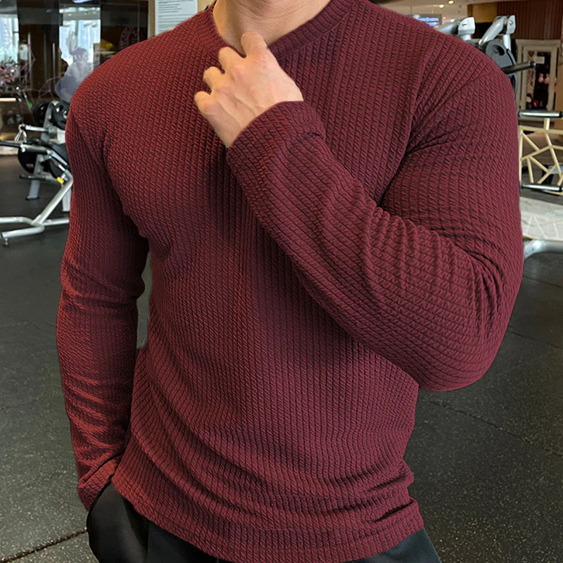Herren Langarmshirt mit strukturiertem Gewebe Heidi-Mode - Image 11