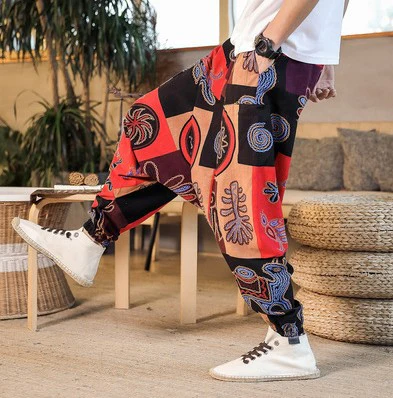 Herren Lässige Haremshose mit buntem Muster und elastischem Bund Heidi-Mode - Image 7