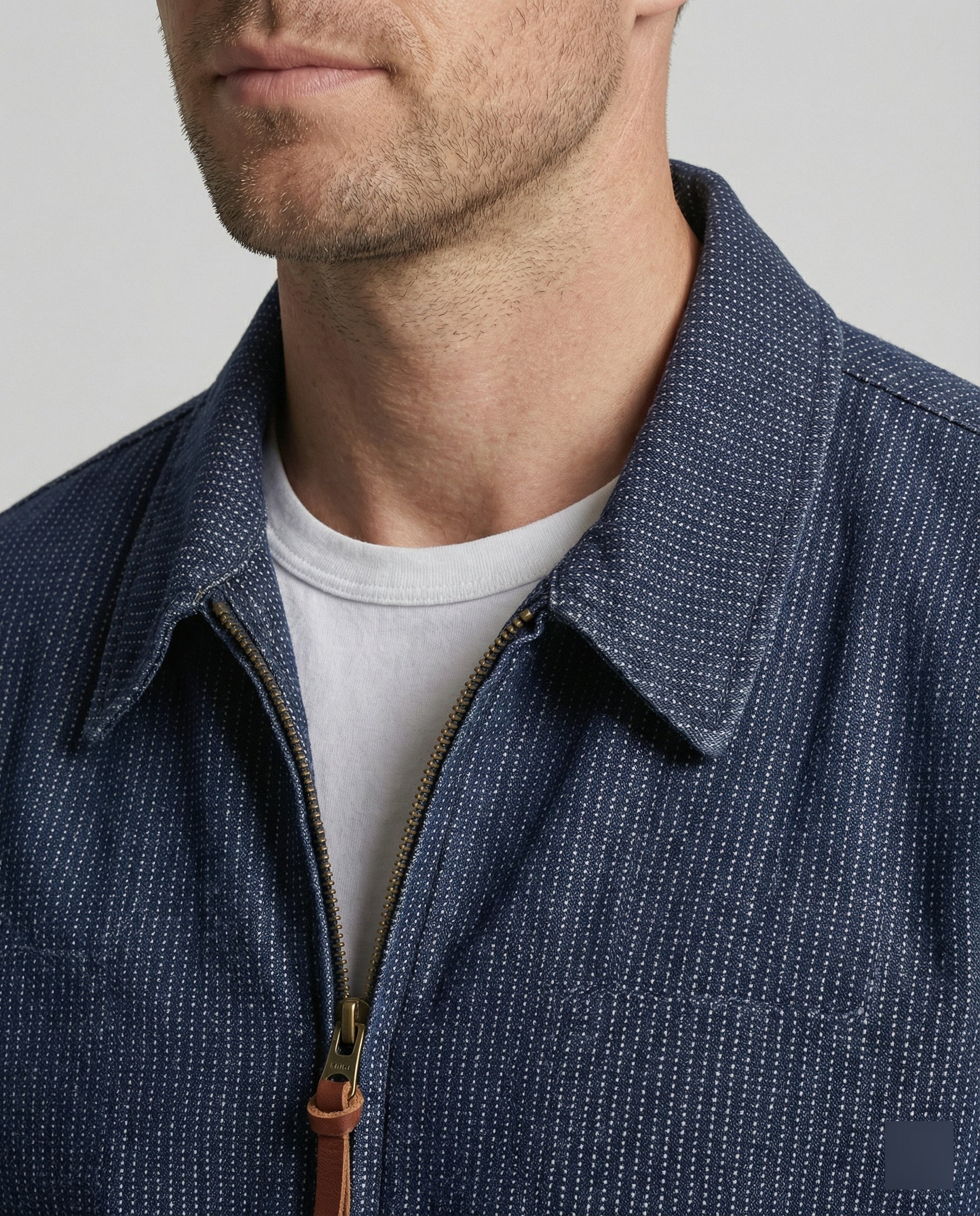 Herren lässige Webjacke mit Hemdkragen, Reißverschluss und elastischen Bündchen Heidi-Mode - Image 2