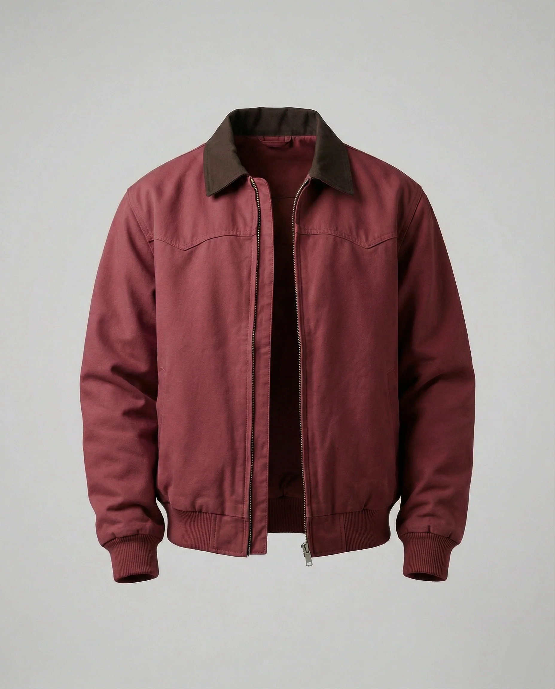 Herren lässige Workerjacke mit kontrastkragen Reißverschlussfront und Rippbündchen Heidi-Mode - Image 7