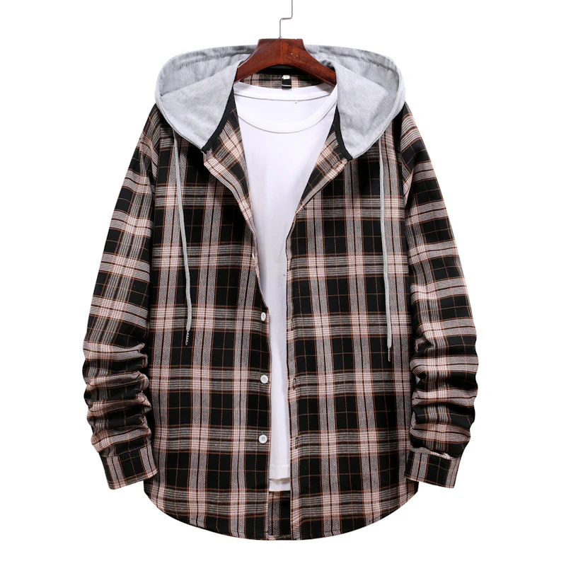 Herren Lässiges Flanellhemd mit moderner Kapuze Heidi-Mode - Image 4