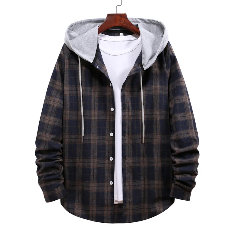 Herren Lässiges Flanellhemd mit moderner Kapuze Heidi-Mode - Image 6