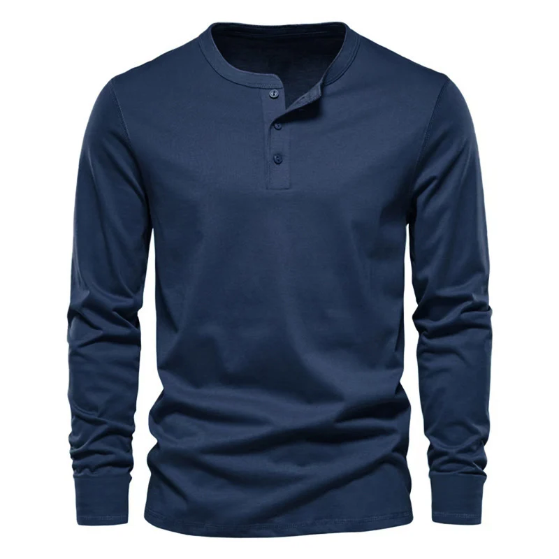 Herren lässiges Langarmshirt mit Knopfleiste und weichem Material Heidi-Mode - Image 3
