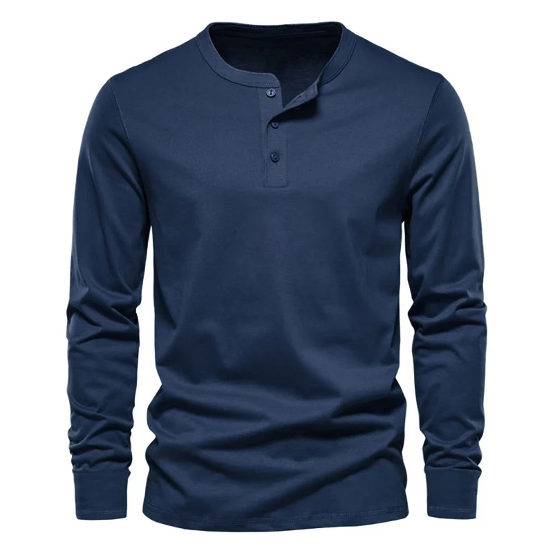 Herren lässiges Langarmshirt mit Knopfleiste und weichem Material Heidi-Mode - Image 7