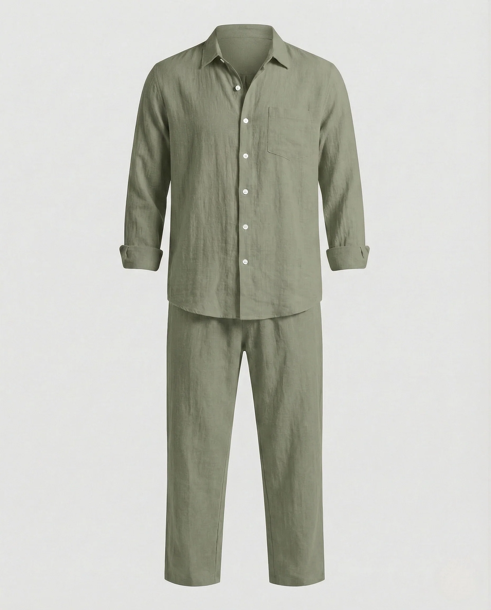 Herren Leinen Set mit Langarm Hemd & Lockerer Hose | Heidi-Mode - Image 10