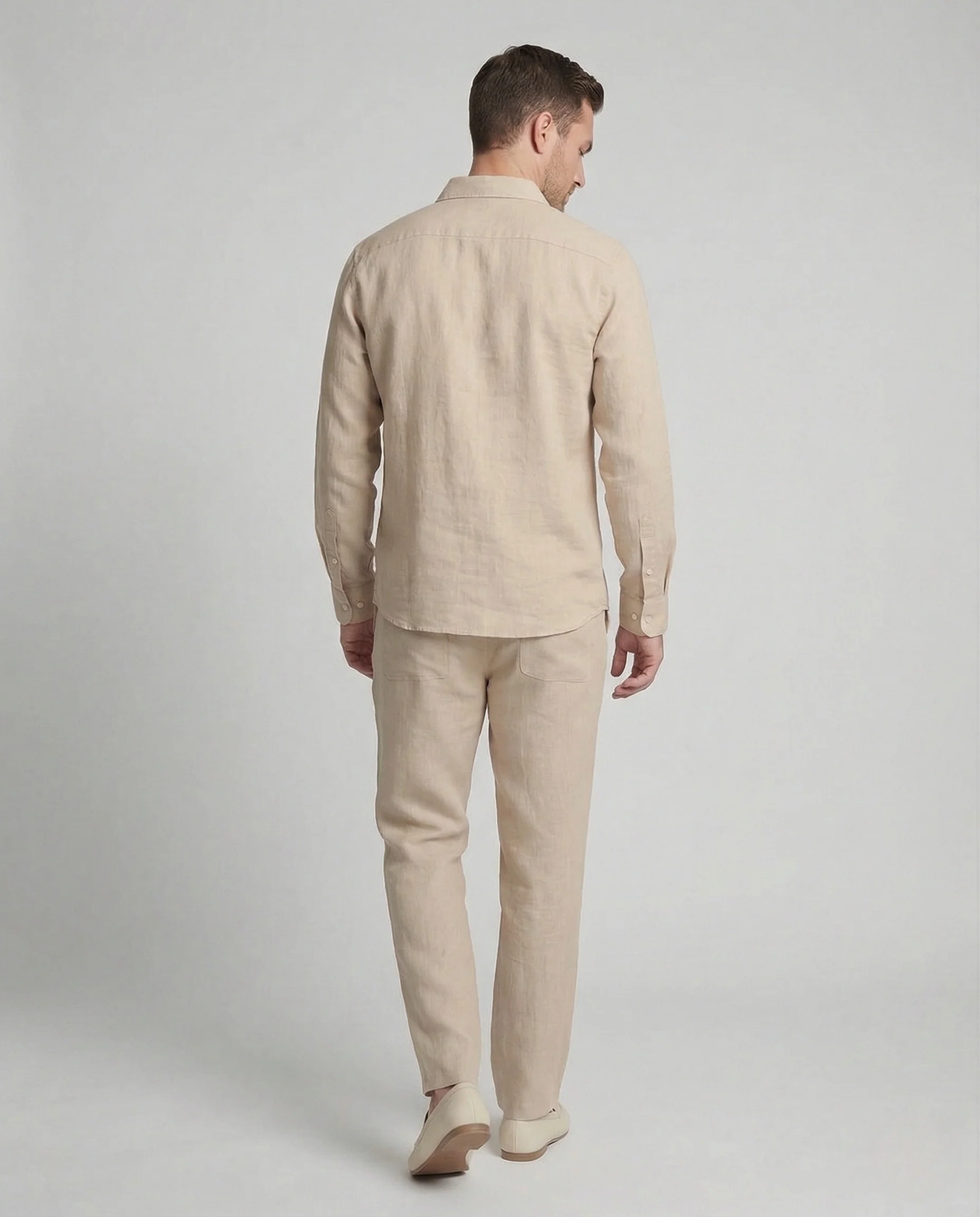 Herren Leinen Set mit Langarm Hemd & Lockerer Hose | Heidi-Mode - Image 3
