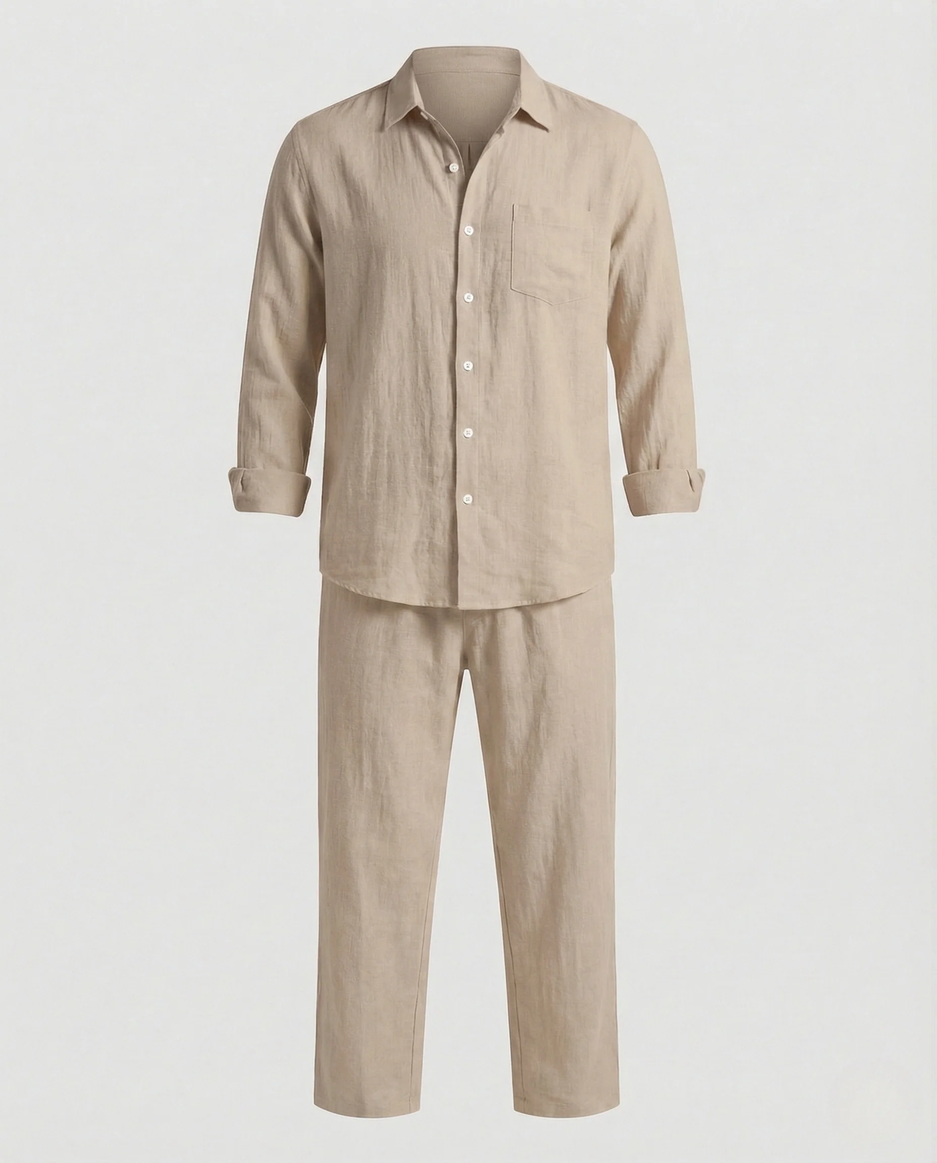 Herren Leinen Set mit Langarm Hemd & Lockerer Hose | Heidi-Mode - Image 7