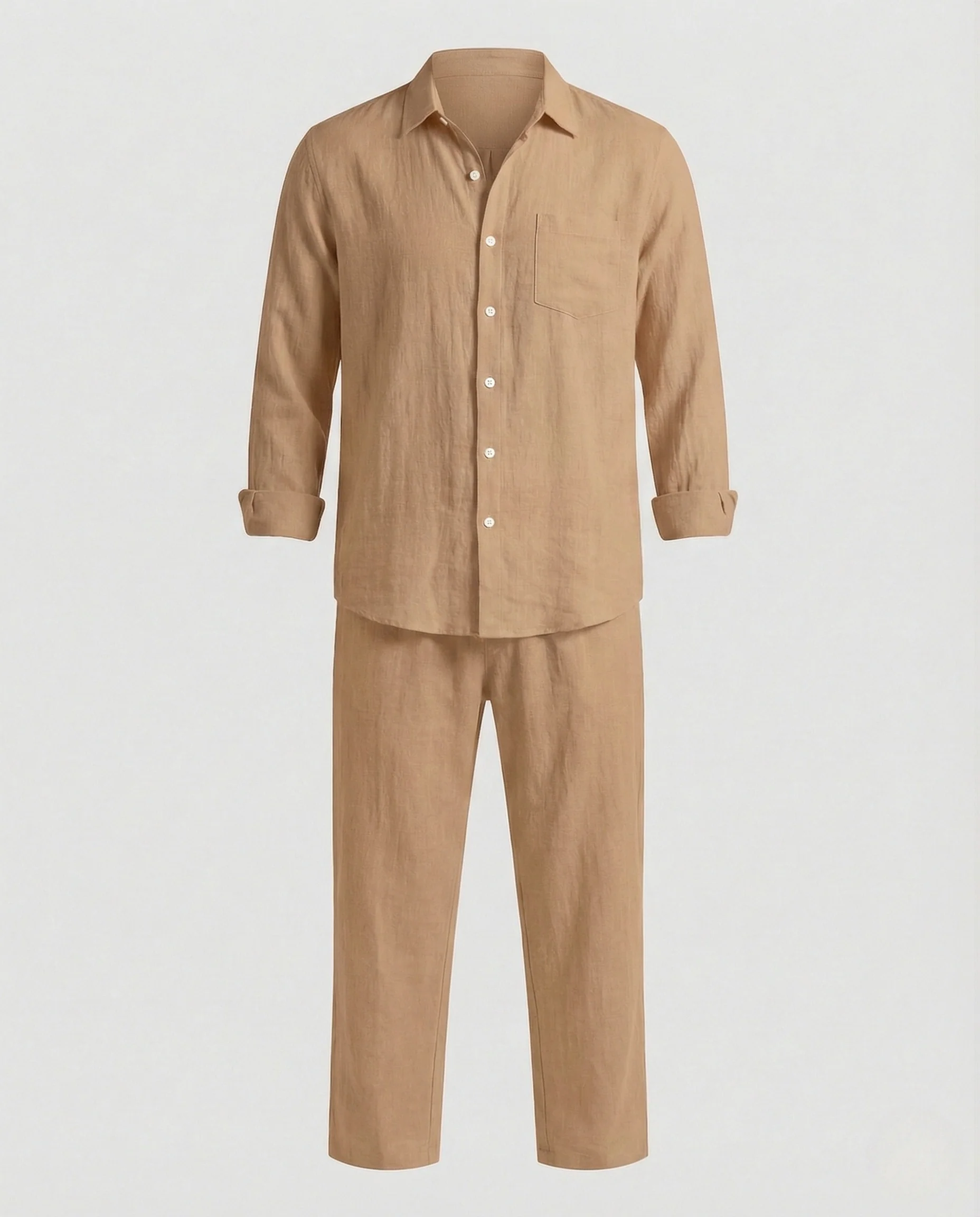 Herren Leinen Set mit Langarm Hemd & Lockerer Hose | Heidi-Mode - Image 8