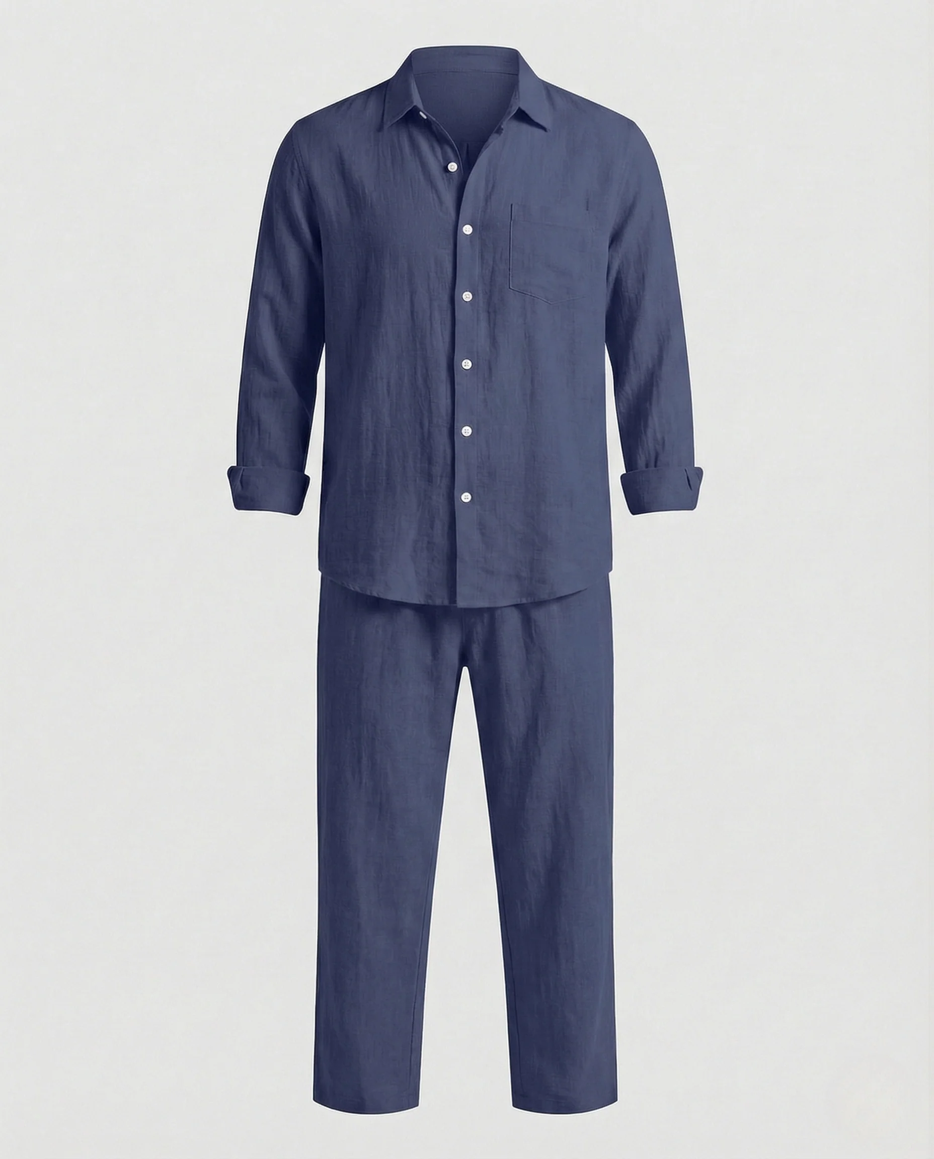 Herren Leinen Set mit Langarm Hemd & Lockerer Hose | Heidi-Mode - Image 9