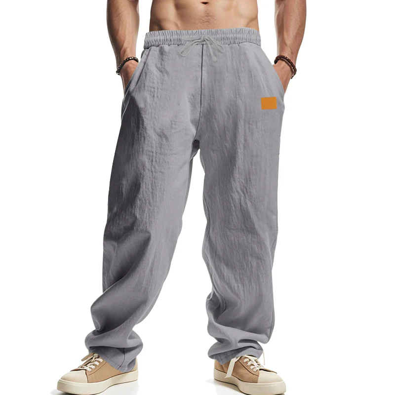 Herren locker geschnittene Leinenhose mit verstellbarem Kordelzug und praktischen Seitentaschen Heidi-Mode - Image 10