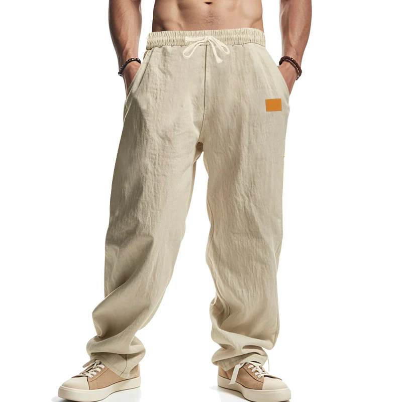 Herren locker geschnittene Leinenhose mit verstellbarem Kordelzug und praktischen Seitentaschen Heidi-Mode - Image 12
