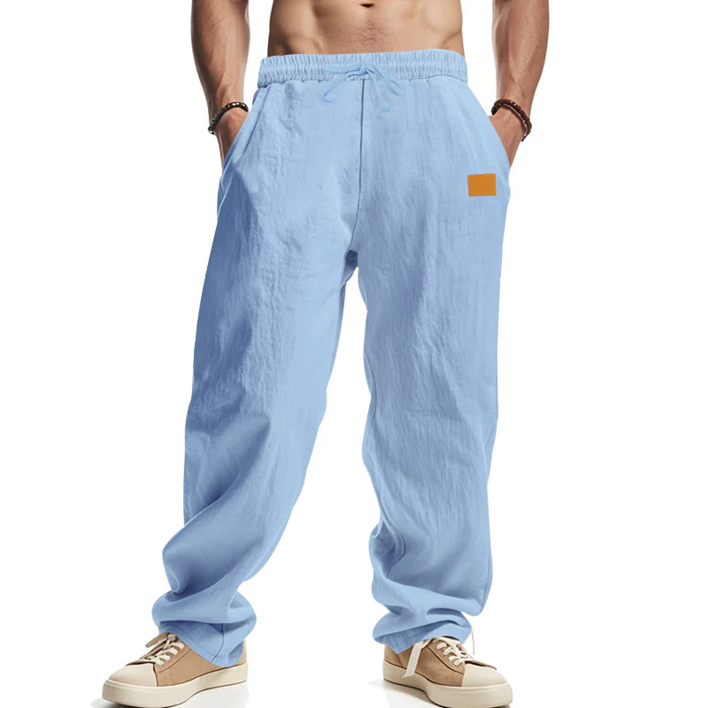 Herren locker geschnittene Leinenhose mit verstellbarem Kordelzug und praktischen Seitentaschen Heidi-Mode - Image 6
