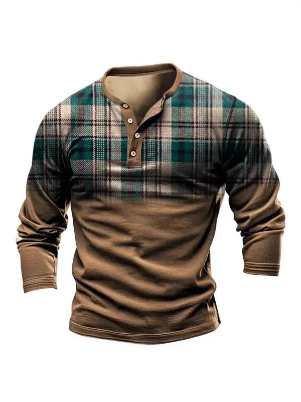 Herren Longsleeve mit Modernem Karodesign und Knopfleiste Heidi-Mode - Image 3