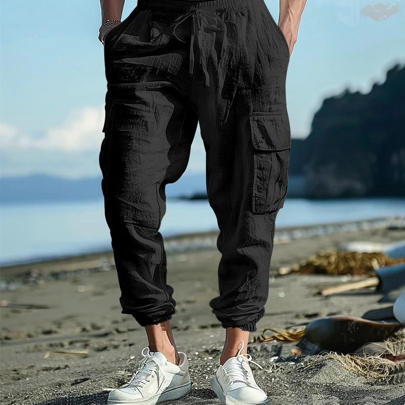Herren luftige Cargo-Hose mit elastischem Bund und seitlichen Taschen Heidi-Mode - Image 11